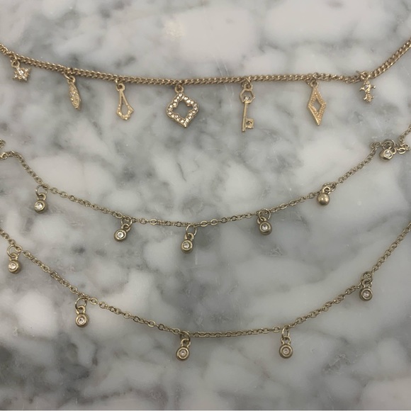 White House Black Market Three Tier Charm Necklace - Picture 1 of 5